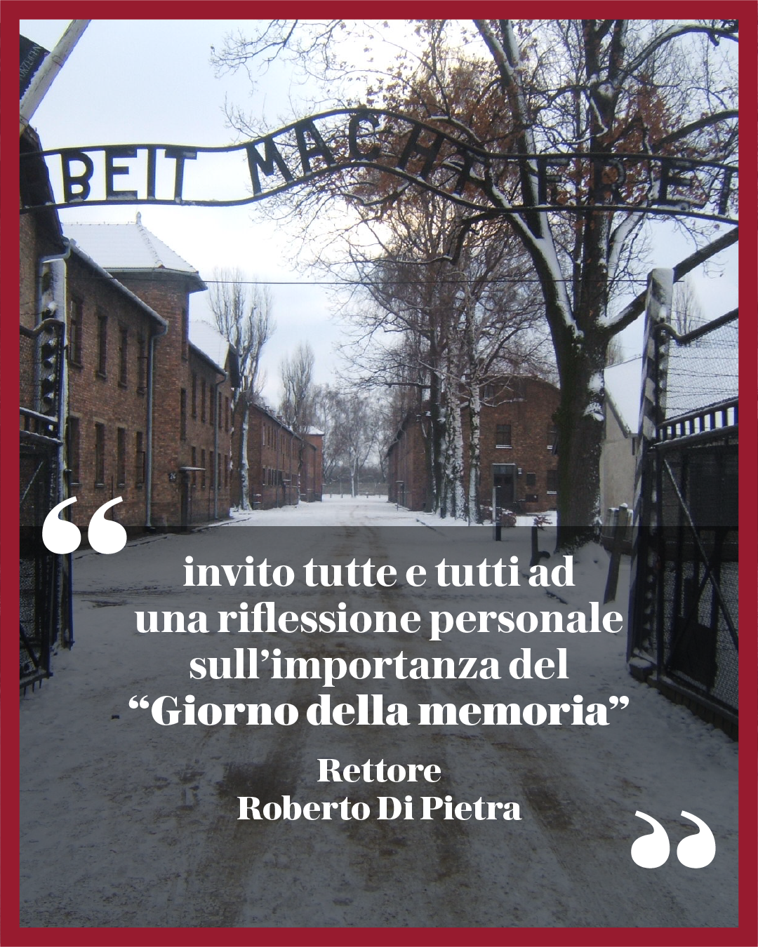 Giorno della Memoria e messaggio del Rettore Di Pietra | Università ...