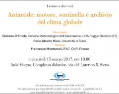 Lezione a due voci "Antartide: motore, sentinella e archivio del clima globale" thumb