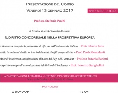 Corso di alta formazione in Diritto della crisi di impresa 2017