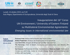 Inaugurazione 16° Corso ONU su Accordi Multilaterali Ambientali Inaugurazione 16° Corso ONU su Accordi Multilaterali Ambientali