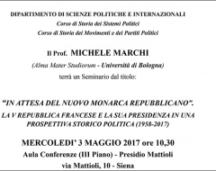 Seminario "In attesa del nuovo monarca repubblicano. La V repubblica francese e la sua presidenza in una prospettiva storico politica"
