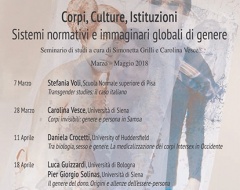 Ciclo di seminari "Corpi, culture, istituzioni" Ciclo di seminari "Corpi, culture, istituzioni"