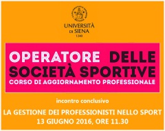 Incontro conclusivo del corso in Operatore delle società sportive