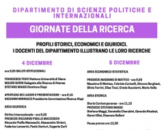 Giornate della ricerca al dipartimento di Scienze politiche e internazionali Giornate della ricerca al dipartimento di Scienze politiche e internazionali