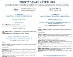 Convegno "Thirty years after 1989"