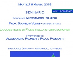 Seminario "La questione di Fiume nella storia europea"
