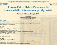 convegno "L'uno e l'altro diritto: l'utrumque ius come modello di formazione per il giurista" convegno "L'uno e l'altro diritto: l'utrumque ius come modello di formazione per il giurista"