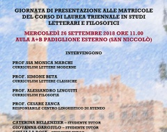 Welcome Day Studi letterari e filosofici Welcome Day Studi letterari e filosofici