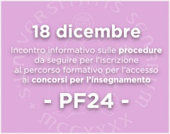 18 dicembre: PF24, incontro informativo