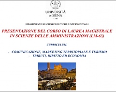 Presentazione del corso di laurea magistrale in Scienze delle amministrazioni (LM-63)