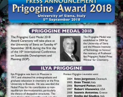 Prigogine Medal 2018 Prigogine Medal 2018