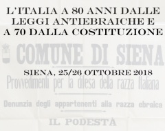 Convegno "L'Italia a 80 anni dalle leggi antiebraiche"