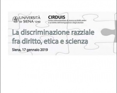 Convegno "La discriminazione razziale fra diritto, etica e scienza" Convegno "La discriminazione razziale fra diritto, etica e scienza"