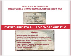 1970-2050 dalla tradizione al futuro. A 50 anni dalla fondazione della facoltà di lettere e filosfia - Siena