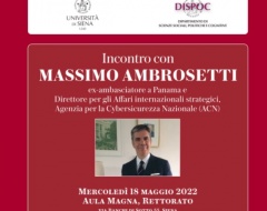 Incontro con  Massimo Ambrosetti, ex-ambasciatore a Panama e Direttore per gli affari internazionali strategici (ACN) 