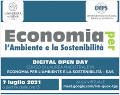 Open Day: laurea magistrale in Economia per l'ambiente e la sostenibilità Open Day: laurea magistrale in Economia per l'ambiente e la sostenibilità