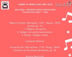 "I Concerti del lunedì": tornano gli appuntamenti musicali in Sala Rosa "I Concerti del lunedì": tornano gli appuntamenti musicali in Sala Rosa