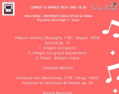 "I Concerti del lunedì": tornano gli appuntamenti musicali in Sala Rosa