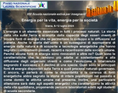 VIII Scuola Nazionale Estiva per insegnanti "La scienza in 4D" VIII Scuola Nazionale Estiva per insegnanti "La scienza in 4D"