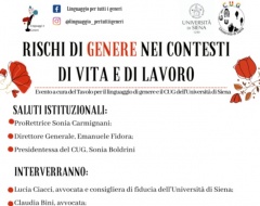 Rischi di genere nei contesti di vita e di lavoro Rischi di genere nei contesti di vita e di lavoro