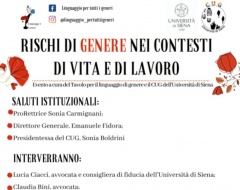 Rischi di genere nei contesti di vita e di lavoro