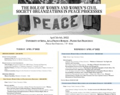 "The Role of Women and Women’s Civil Society Organizations in Peace Processes"