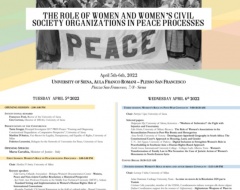 "The Role of Women and Women’s Civil Society Organizations in Peace Processes" "The Role of Women and Women’s Civil Society Organizations in Peace Processes"