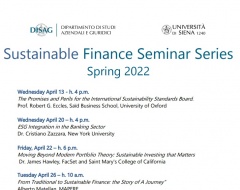 Sustainable Finance Seminar Series - Spring 2022 Sustainable Finance Seminar Series - Spring 2022