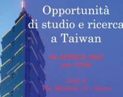 Opportunità di studio e ricerca a Taiwan