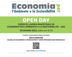 Open Day corso di laurea magistrale in Economia per l'ambiente e la sostenibilità