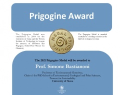 The 2021 Prigogine Medal will be awarded to Prof. Simone Bastianoni The 2021 Prigogine Medal will be awarded to Prof. Simone Bastianoni