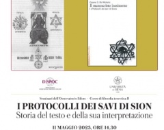 Arezzo: seminario "I Protocolli dei Savi di Sion"