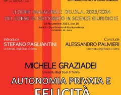 Lezione inaugurale dell'A.A. 2023/2024 del corso di dottorato in Scienze giuridiche