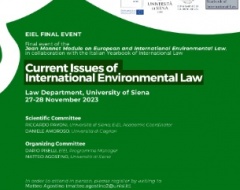 Workshop "Current Issues of International Environmental Law" Workshop "Current Issues of International Environmental Law"