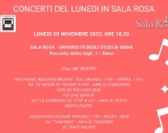 "Concerti del lunedì" in Sala Rosa "Concerti del lunedì" in Sala Rosa