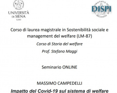Seminario "Impatto del Covid-19 sul sistema di welfare" Seminario "Impatto del Covid-19 sul sistema di welfare"