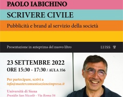 Presentazione del libro di Paolo Iabichino "Scrivere civile. Per una pubblicità al servizio della società”