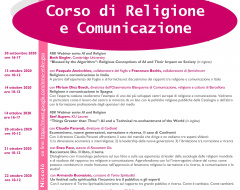 Corso di Religione e Comunicazione Corso di Religione e Comunicazione