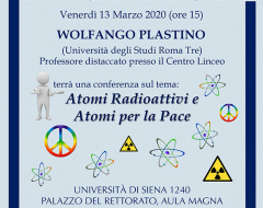 conferenza "Atomi radioattivi e atomi per la pace" conferenza "Atomi radioattivi e atomi per la pace"