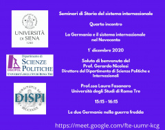 Seminari di storia del sistema internazionale