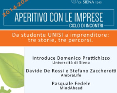 Aperitivo con le imprese: "Da studente UNISI a imprenditore"
