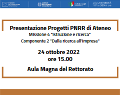 Presentazione Progetti PNRR di Ateneo