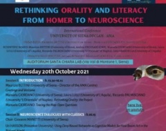 International Conference "Rethinking orality and literacy from Homer to Neuroscience" International Conference "Rethinking orality and literacy from Homer to Neuroscience"