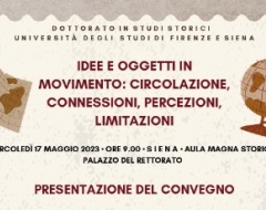 Convegno "Idee e oggetti in movimento: circolazione, connessioni, percezioni, limitazioni" Convegno "Idee e oggetti in movimento: circolazione, connessioni, percezioni, limitazioni"
