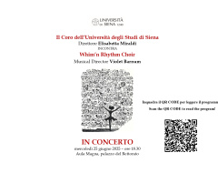 Concerto di fine anno del Coro di Ateneo Concerto di fine anno del Coro di Ateneo