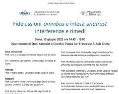 Convegno "Fideiussioni omnibus e intesa antitrust: interferenze e rimedi"