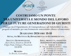Costruiamo un ponte tra le università e il mondo del lavoro per le future generazioni di giuristi Costruiamo un ponte tra le università e il mondo del lavoro per le future generazioni di giuristi