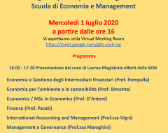 Digital Open Day-Lauree magistrali Scuola di Economia e Management Digital Open Day-Lauree magistrali Scuola di Economia e Management