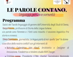 Le parole contano. Linguaggi, genere e comunità Le parole contano. Linguaggi, genere e comunità