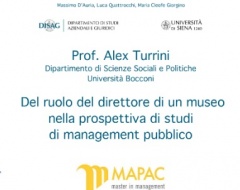 Lezione inaugurale del master in Management del patrimonio culturale Lezione inaugurale del master in Management del patrimonio culturale
